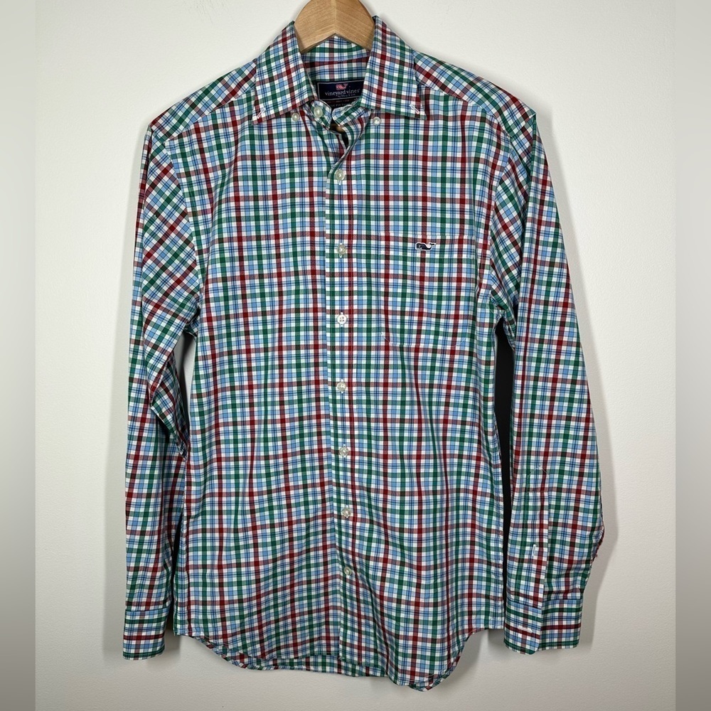MEN’S Vineyard Vines Plaid‎ Button Down Shirt  XS